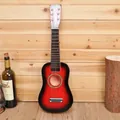 21 inch wooden beginner guitar for kids with attractive red and black sunburst finish - Red