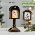 Vintage Christmas mailbox snow globe lantern with music and golden snowman interior - Mailbox Crystal Lantern (Gold Snowman) / 20x8x7cm