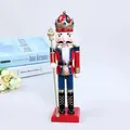 Traditional 25cm wooden king nutcracker soldier puppet for Christmas holiday decor - 25*6.5*6.5CM / White