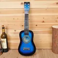 21 inch blue wooden acoustic guitar for kids beginner learning musical gift toy - Blue