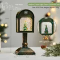 Vintage green mailbox Christmas lantern with music and snow scene inside - Mailbox Crystal Lantern (Green Christmas Tree) / 20x8x7cm