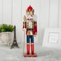 Soldatino schiaccianoci in stile europeo da 30 cm rivestito in tessuto per la casa - 30cm / Re Rosso