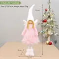 Handcrafted pink plush Christmas angel doll with white wings, 52cm tall holiday tree decor - Standing Angel Doll (XT62014A) / 52x16x9cm / Pink