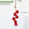 Red iron Christmas bells hanging ornament with rustic jute rope for holiday decor - Cut-out Star Pendant / Set of 6 / S011 Red Iron Bell
