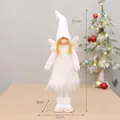 Tall white plush Christmas angel doll with golden braids and wings for tree decor - Standing Angel Doll (XT62014B) / 52x16x9cm / White