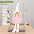 Pink plush Christmas angel doll decoration with white wings and tall hat for holiday - Sitting Angel Doll (XT62015A) / 58x16x9cm / Pink