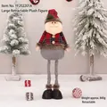 Retractable long-legged Santa Claus plush doll, festive Christmas indoor decoration - Santa Claus Doll (YF202201A) / Large Telescopic Style / Red/Black Plaid