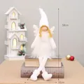 Handmade plush white Christmas angel doll with wings and hat sitting on vintage books - Sitting Angel Doll (XT62015B) / 58x16x9cm / White