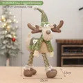 Standing reindeer Christmas plush doll decoration with green hat and scarf 55cm height - Four-legged Reindeer Ornament (YH259903) / 55cm / Forest Green Style