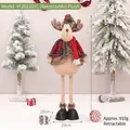 Retractable Christmas reindeer plush doll holiday decoration standing moose 80cm - Reindeer Doll (YF202201C) / Large Telescopic Style / Beige