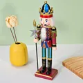 Hand-painted 30cm wooden nutcracker soldier figure, traditional Christmas gift decor - Spear Soldier Style / 30cm