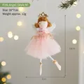 Handmade pink Christmas angel girl ornament with tutu and gold crown for tree decor - Angel Girl Pendant (Pink) / 18x7cm / Pink