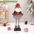 Festive retractable Christmas plush doll ornament with adjustable telescopic legs - Santa Claus Doll (YF202202A) / Telescopic / Red/Black Plaid