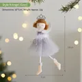 Grey handmade Christmas angel ornament with tutu skirt and silver crown for tree - Angel Girl Pendant (Grey) / 18x7cm / Gray