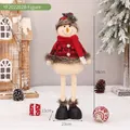 Telescopic Christmas snowman doll in red reindeer sweater holiday decoration figurine - Snowman Doll (YF202202B)