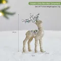 Exquisite golden glitter reindeer Christmas ornament with silver sequin antler details - Gold Small Reindeer Hanging Ornament / 14cmx7cmx3.5cm / Gold
