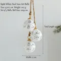 White metal Christmas hanging bells set with Noel pattern and rustic jute rope - S966 White Noel Iron Bell