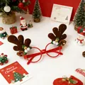 Occhiali con corna di renna di Natale rossi e marroni per feste e oggetti di scena - Montatura per Occhiali con Corna Caffè
