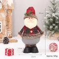 Adorable red plaid telescopic Santa Claus plush doll for Christmas holiday home decoration - Santa Claus Doll (YF202203A)