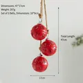 Red metal Christmas bell hanging decoration with cutout pine trees and Joy text design - S966 Red Joy Iron Bell