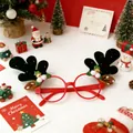 Festliche rote Weihnachts-Rentiergeweih-Dekobrille für Urlaub-Party-Foto-Requisiten - Schwarzes Geweih Brillengestell
