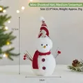 Medium decorative Christmas snowman figurine with red pointed hat and scarf, 22.5x14cm - Mini Pointed Hat Medium Snowman