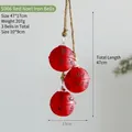 Set of 3 red metal Christmas bells with Noel tree cutout and rustic jute rope - S966 Red Noel Iron Bell