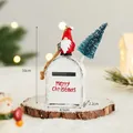 Festive miniature white iron Christmas mailbox featuring a red Santa gnome and pine tree - Gnome White Mailbox / White