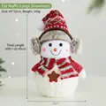 Grande decorazione natalizia a pupazzo di neve con paraorecchie e cappello a maglia rosso - Pupazzo di Neve con Paraorecchie (Grande) / 45x22cm
