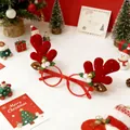 Occhiali decorativi festivi con corna di renna rosse per feste di Natale e foto - Montatura Occhiali Corna di Renna Rossa
