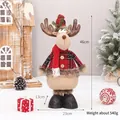 Christmas reindeer plush doll with red plaid outfit, 46cm height measurement info - Reindeer Doll (YF202203C)