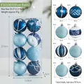 Set of 8 decorative blue and silver glitter Christmas ornaments with 6cm diameter size - Blue Ball Style (E501069) / 8 Pieces/Pack (6cm Diameter)