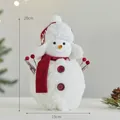 Festive Christmas snowman plush ornament featuring a red scarf and trapper hat decoration - Mini Trapper Hat Large Snowman