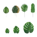 30pcs artificial tropical palm leaves set with dimensions for Hawaii party table decor - 30 Pieces/Pack (Set 2)