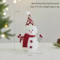 Kleine Plüsch-Weihnachtsschneemann-Figur Dekoration mit roter Zipfelmütze und Schal für Urlaub - Spitzhut-Stil / S