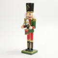 Soldato schiaccianoci tradizionale in legno verde da 30 cm con bacchette e tamburo - 30cm / Verde