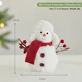 Mini Weihnachts-Schneemann-Figur mit weißer Mütze und rotem Schal, Maße 12x11 cm - Lei Feng Hut Stil / S
