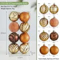 8pcs champagne gold Christmas ball ornaments set with glitter and matte finishes - Champagne Ball Style (E501083) / 8 Pieces/Pack (6cm Diameter)
