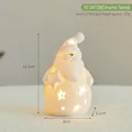 White glowing ceramic Santa Claus figurine for Christmas tabletop decoration 12.5cm - Ceramic Santa Style (YZ-24728)