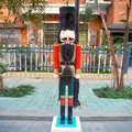 1.8m large wooden outdoor Christmas Nutcracker soldier statue for holiday decor - Red Black Green Soldier Style / 180cm