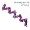 American flag tinsel garland for USA Independence Day patriotic party decorations - 2m US Flag Pendant Tinsel / 2 Meters Long