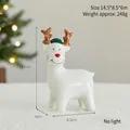 White ceramic Christmas reindeer figurine ornament, non-glowing model, 14.5cm height - Ceramic Elk Style (YZ-248053)