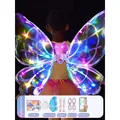Electric glowing fairy butterfly wings for kids with moving parts and colorful lights - Gift Box Electric Butterfly Wings / 75cm