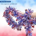 Red blue white star tinsel garland for USA Independence Day celebration decoration - Red Star Garland / 2 Meters Long