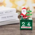 Close-up of wooden Santa Claus Christmas countdown desk calendar calendar ornament - Santa Claus