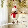 Nordic style Christmas bird plush ornament with dimensions 14cm x 9cm x 5cm - Red Scarf Christmas Bird Ornament