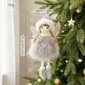 Elegante muñeca ángel de Navidad de peluche gris con alas brillantes y botines de punto - Colgante de Ángel Gris