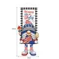 Decorative Independence Day gnome banner with Statue of Liberty design, size 100x40cm - Statue of Liberty Gnome Style (HL-Gnome Black White Grid 01) / 100x40cm / Black and White Plaid