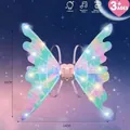 Iridescent electric butterfly wings with LED lights and music for girls, 64x65cm size - 848 Pink Butterfly Wings / 64x65cm (English Color Box)