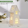 White ceramic Christmas house with warm LED glow and dimension markings - Ceramic House (YZ5548)